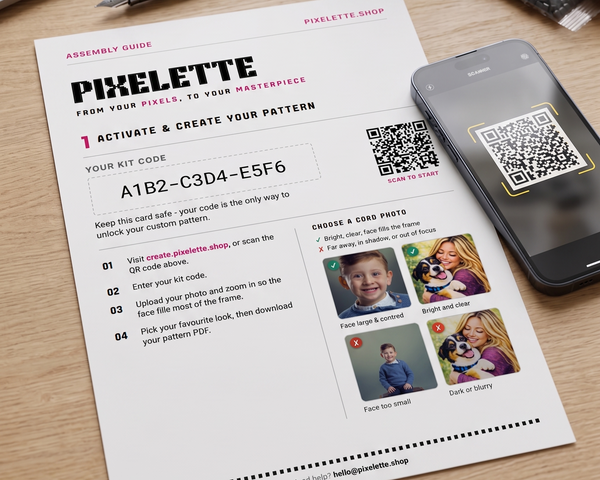 Scanning the kit QR code and activating on a phone